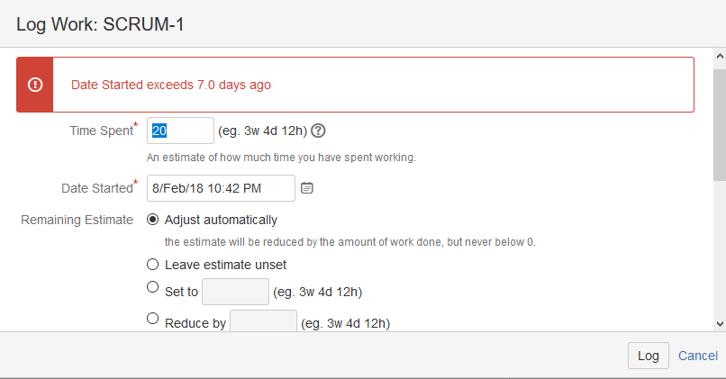 Gears Worklog restricted